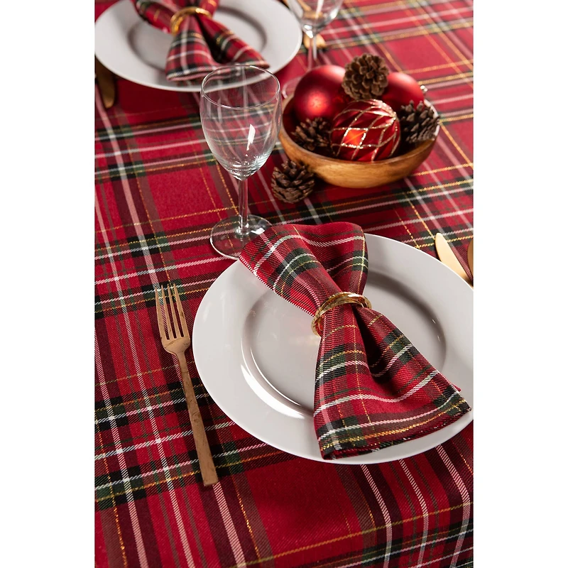 DII® 120" Holiday Metallic Plaid Tablecloth