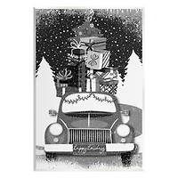 Stupell Industries Happy Holidays Gifts Car Wall Plaque Art