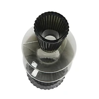 Hello Honey® 10" Clear & Gray Fluted Glass Vase