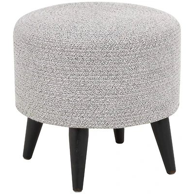 17" Chevron Textured Fabric Stool with Black Wooden Legs