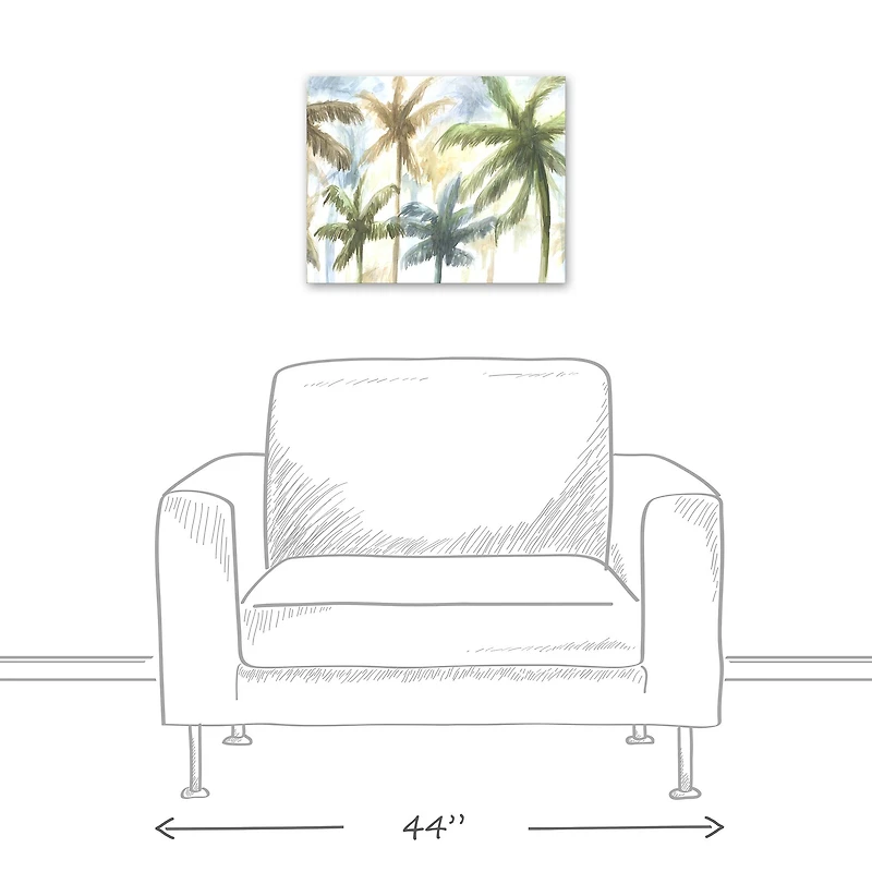 Sunrise Palm Trees Canvas Wall Art