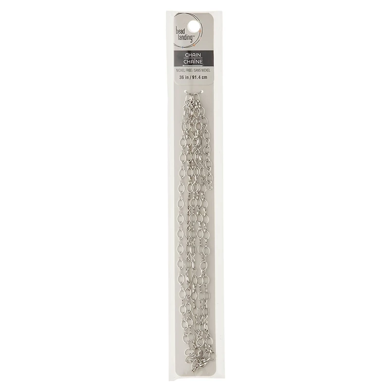 12 Pack: 36" Rhodium Oval Link Chain by Bead Landing™