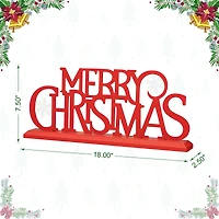 Glitzhome® 18" Red Metal Merry Christmas Table Décor