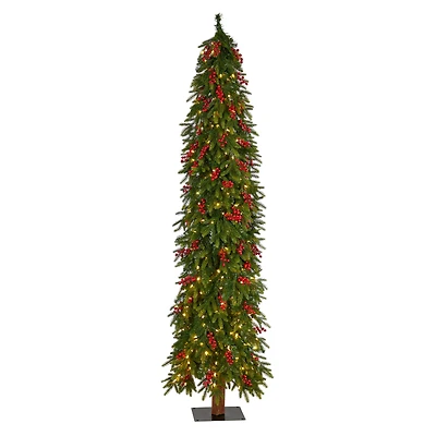 7ft. Pre-Lit Victoria Fir Artificial Christmas Tree, Multi-Color LED Lights