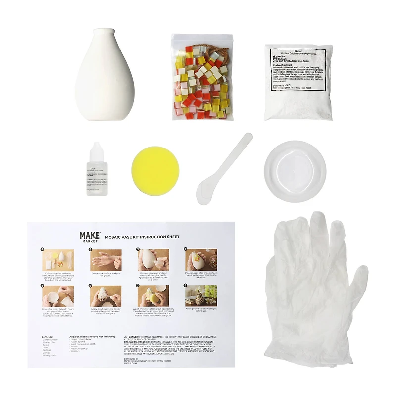 4" Warm Tones Mosaic Vase Kit by Make Market®