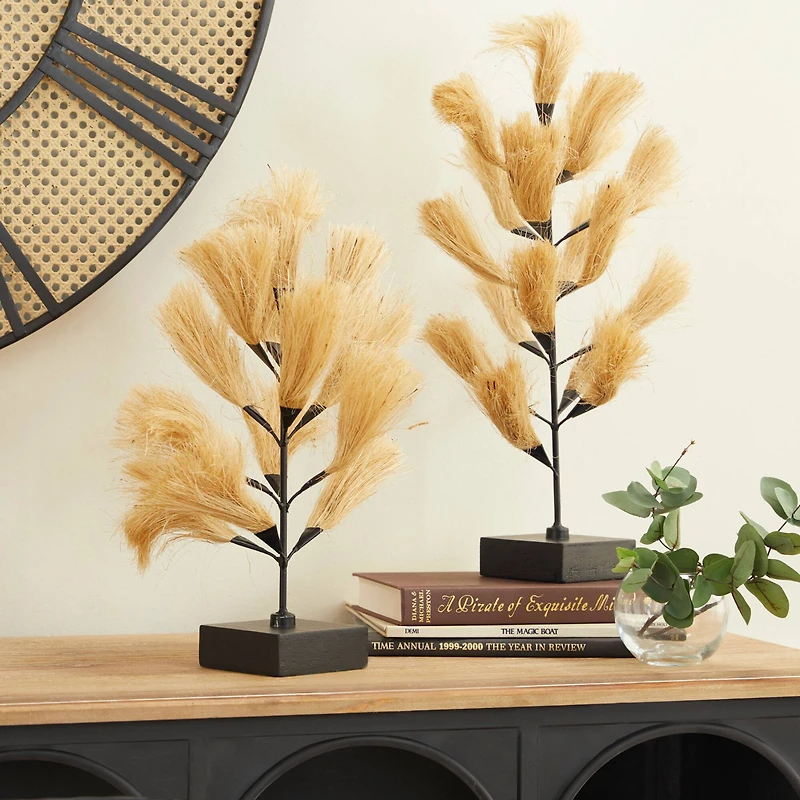 Brown Wood Natural Abstract Sculpture Set