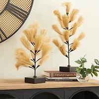 Brown Wood Natural Abstract Sculpture Set