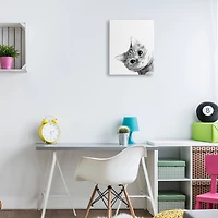 Stupell Industries Baby Kitten Peeking Glasses Portrait Canvas Wall Art