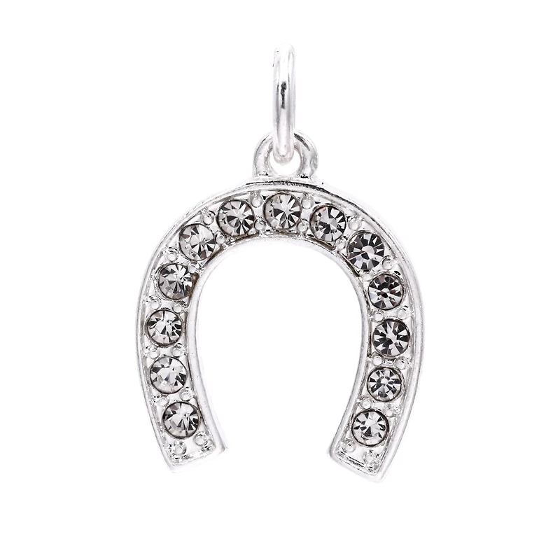 Silver Plated Pavé Horseshoe Charm by Bead Landing™