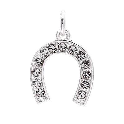 Silver Plated Pavé Horseshoe Charm by Bead Landing™