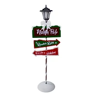 Solar-Powered North Pole Light Up Lantern Post Christmas Sign - 49.75"