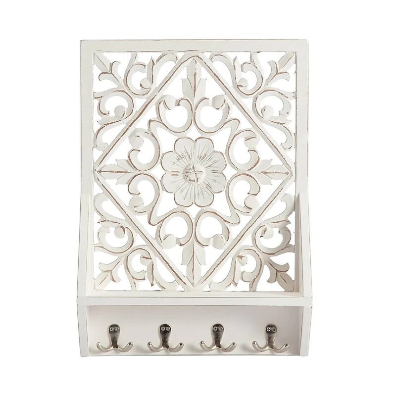 Habitat Decorative Vertical White Carved Wall Hanging