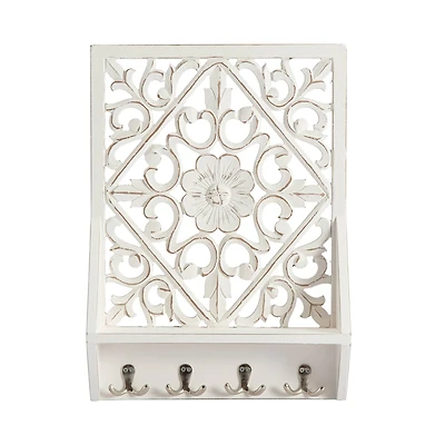 Habitat Decorative Vertical White Carved Wall Hanging
