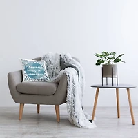 Stupell Industries Happiness Comes Nautical Quote Wavy Stripes Throw Pillow, 18" x 18"