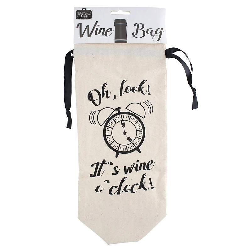 Personality Case™ Wine O'Clock Canvas Wine Bag
