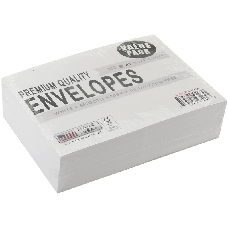 Leader A7 Envelopes (5.25"X7.25") 100/Pkg-White