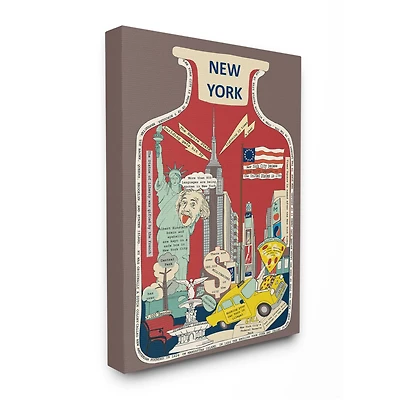 Stupell Industries Vintage Jar New York City Interesting Facts Wall Accent