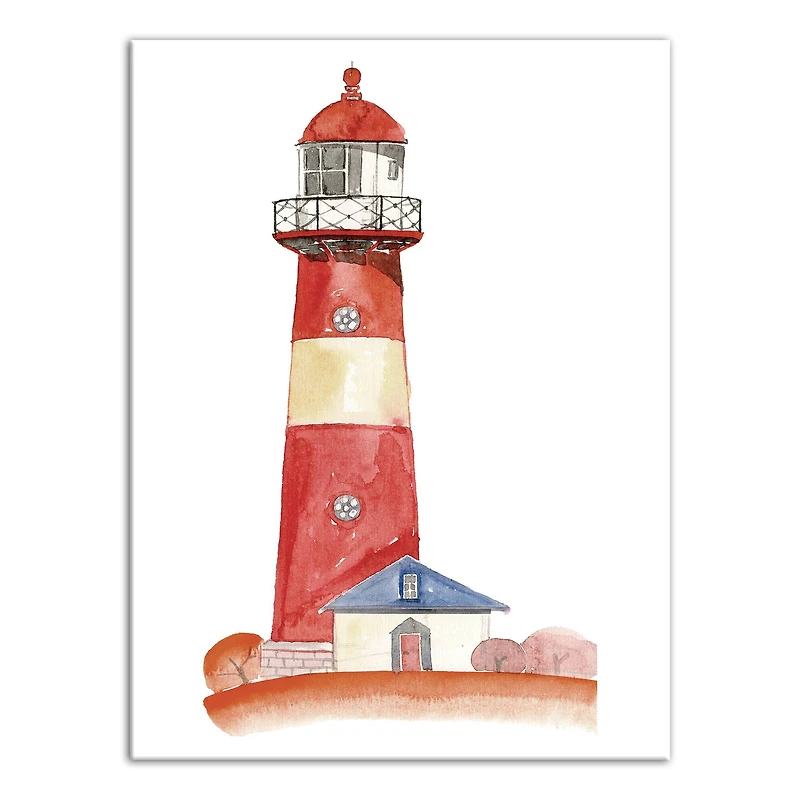 Red Lighthouse 12" x 16" Canvas Wall Art