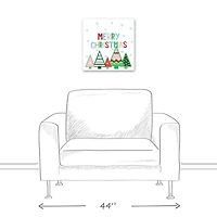 Merry Christmas Trees Canvas Wall Art