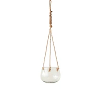 Hello Honey® 10.5" Hanging Glass Vase with Jute Rope