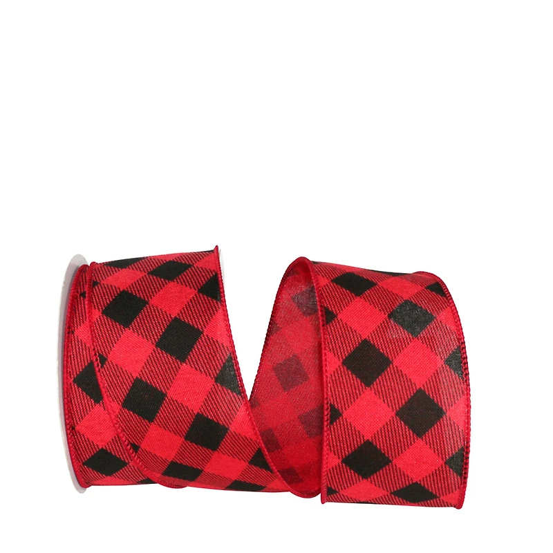 JAM Paper 2.5" x 10yd. Wired Buffalo Plaid Ribbon