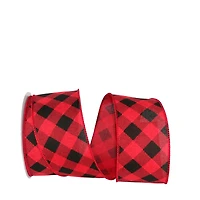 JAM Paper 2.5" x 10yd. Wired Buffalo Plaid Ribbon