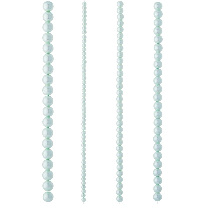 12 Pack: Aqua Matte Glass Pearl Round Beads by Bead Landing™