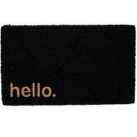 Black Hello Doormat