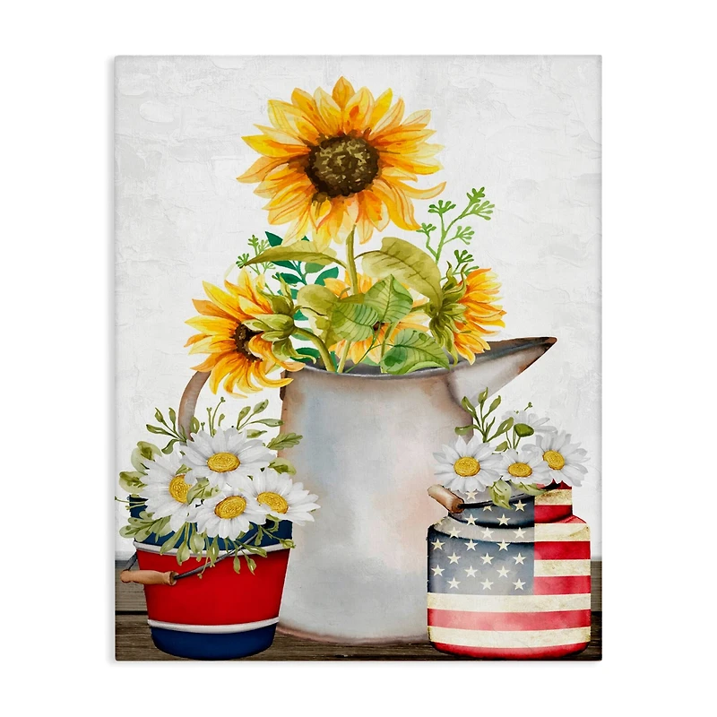 Stupell Industries Americana Flower Bouquets Canvas Wall Art
