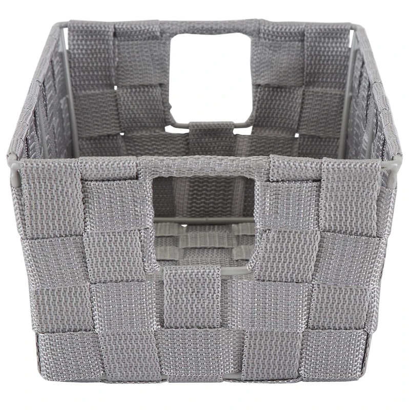Simplify Small Grey Woven Storage Shelf Baskets, 2ct.
