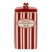 7.5" North Pole Peppermints Ceramic Container by Ashland®