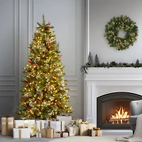 6.5ft. Pre-Lit Wintry Pine® Artificial Christmas Tree, Clear Lights