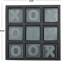 8" Black Wood Tic-Tac-Toe Game Set