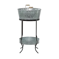 34" Metal Contemporary Wine Bucket