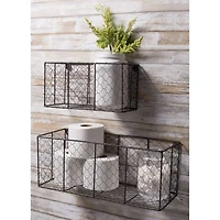 DII® Small Gray Wall Mount Chicken Wire Baskets, 2ct.