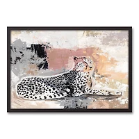 Jungle Cat Abstract 20" x 30" Black Framed Canvas