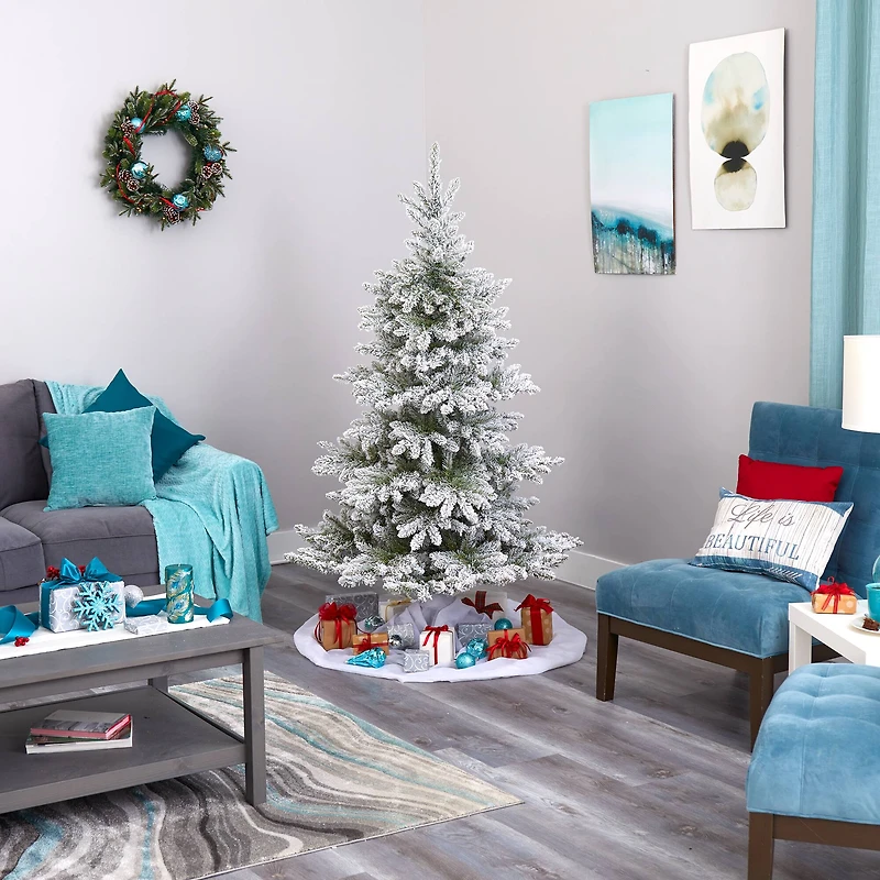 7ft. Pre-Lit West Virginia Spruce Artificial Christmas Tree, Clear LED Lights