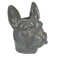 Hello Honey® 8.5" Gray Reactive Glaze Stoneware French Bulldog Head Vase