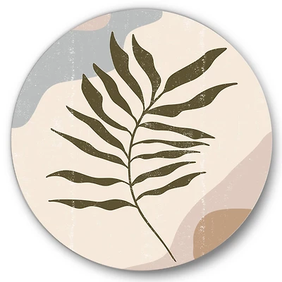 Designart - Botanical Minimalist Leaf In Earth Tones I