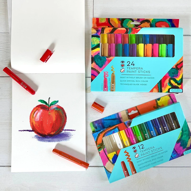 Bright Stripes 24 Tempera Paint Stick Set