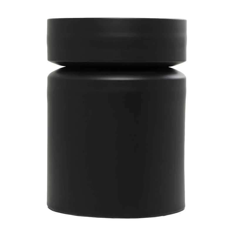 18" Black Metal Drum Accent Table