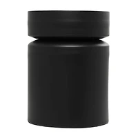 18" Black Metal Drum Accent Table