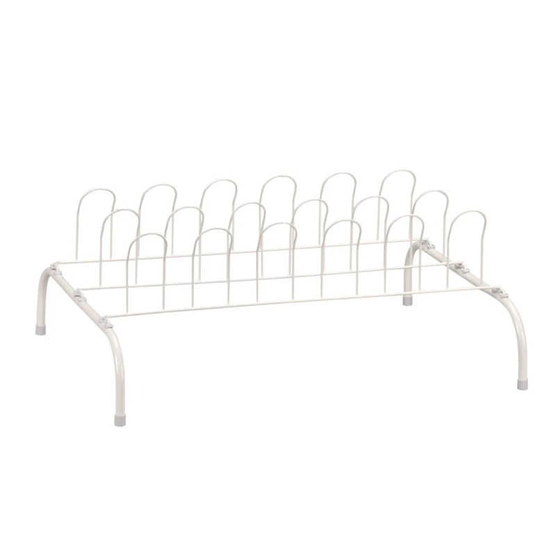 Household Essentials White 9-Pair Wire Shoe Rack