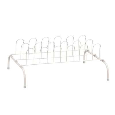 Household Essentials White 9-Pair Wire Shoe Rack