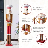 Glitzhome® 42" Christmas Gingerbread Chef Nutcracker
