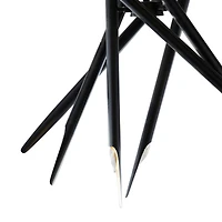 Black Metal 12 Light Chandelier with Suspension Rod 8" x 8" x 62"