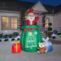 10ft. Airblown® Inflatable Giant Animated Santa in a Gift Bag