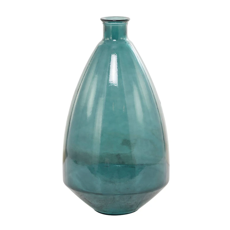 Blue Recycled Glass Handmade Spanish Vase 13" x 13" x 24"