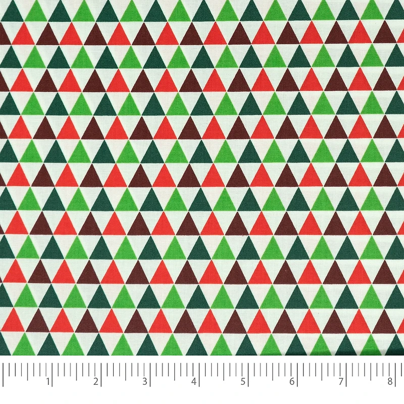 SINGER Christmas Triangles Print Cotton Fabric