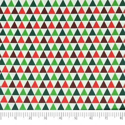 SINGER Christmas Triangles Print Cotton Fabric